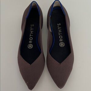 Rothy's Women's Taupe/Purple Flats with Blue Trim